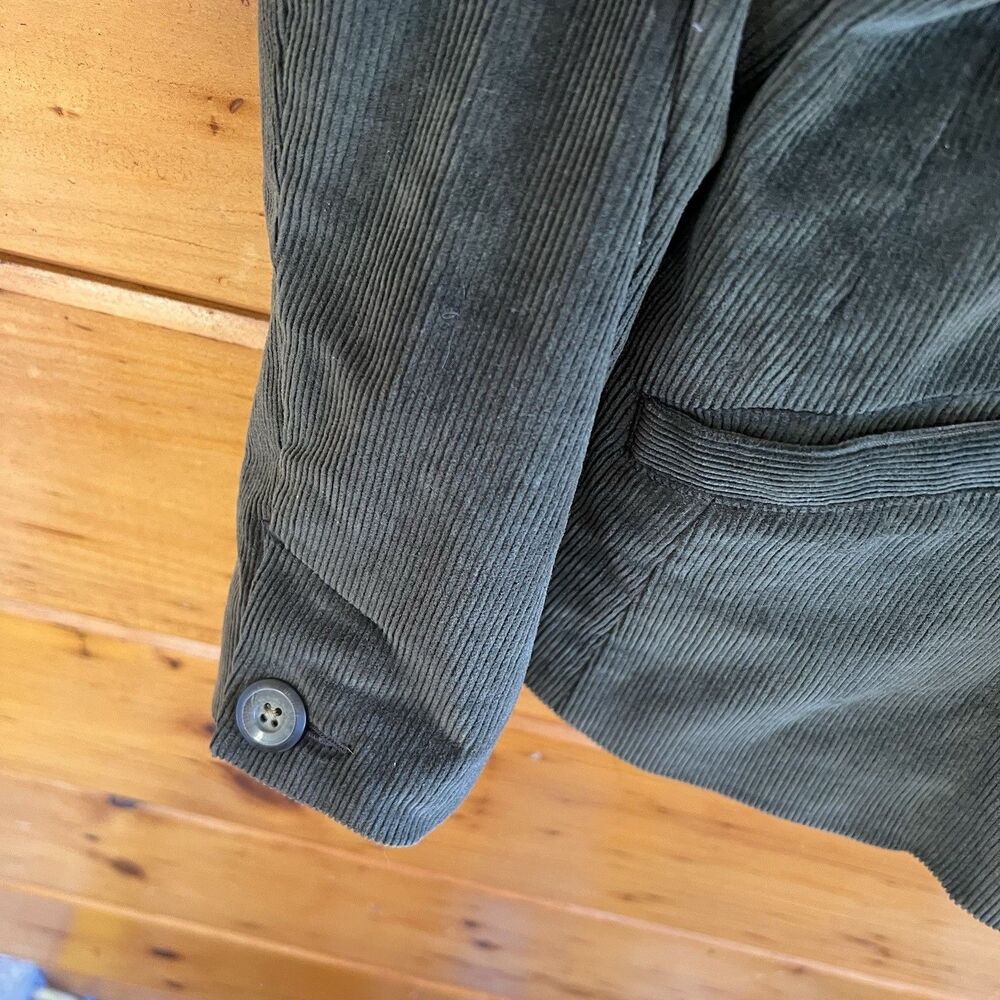 VTG LL Bean Corduroy Blazer Jacket Lined 3 Button Women's Size 10P Olive Green - Picture 5 of 6